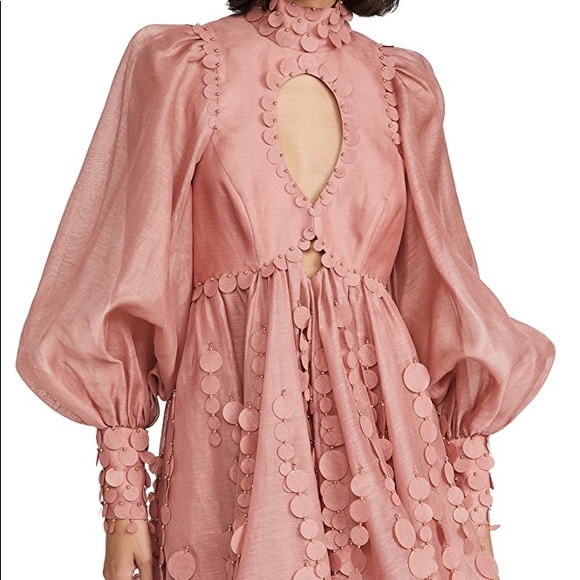 NWT ZIMMERMANN CONCERT DISC MINI DRESS Lipstick Pink Size 0 - Picture 3 of 16